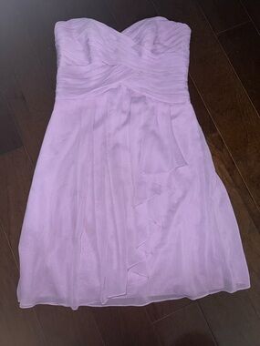 David's Bridal Strapless Lilac Chiffon Cocktail Dress